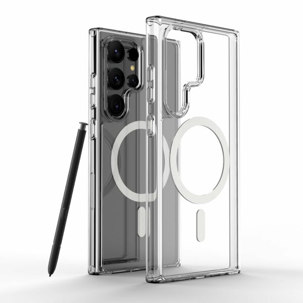 Coque transparente avec MagSafe pour Samsung gamme S